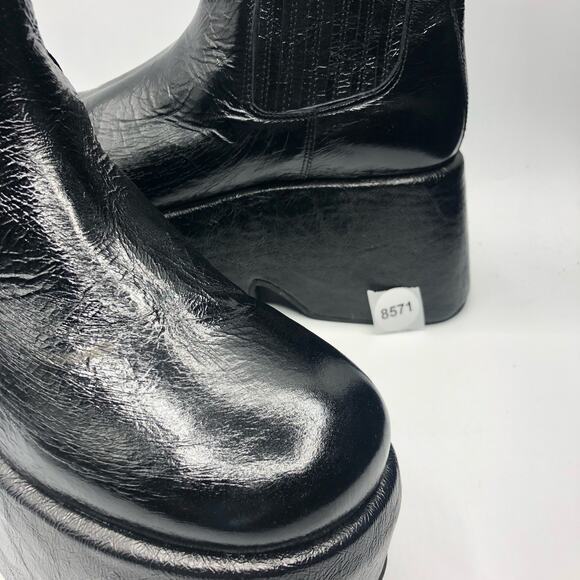 Free People Disco Days Platform Boot Black Crinkled Patent Black EU 41/US 11 NEW - Picture 6 of 12